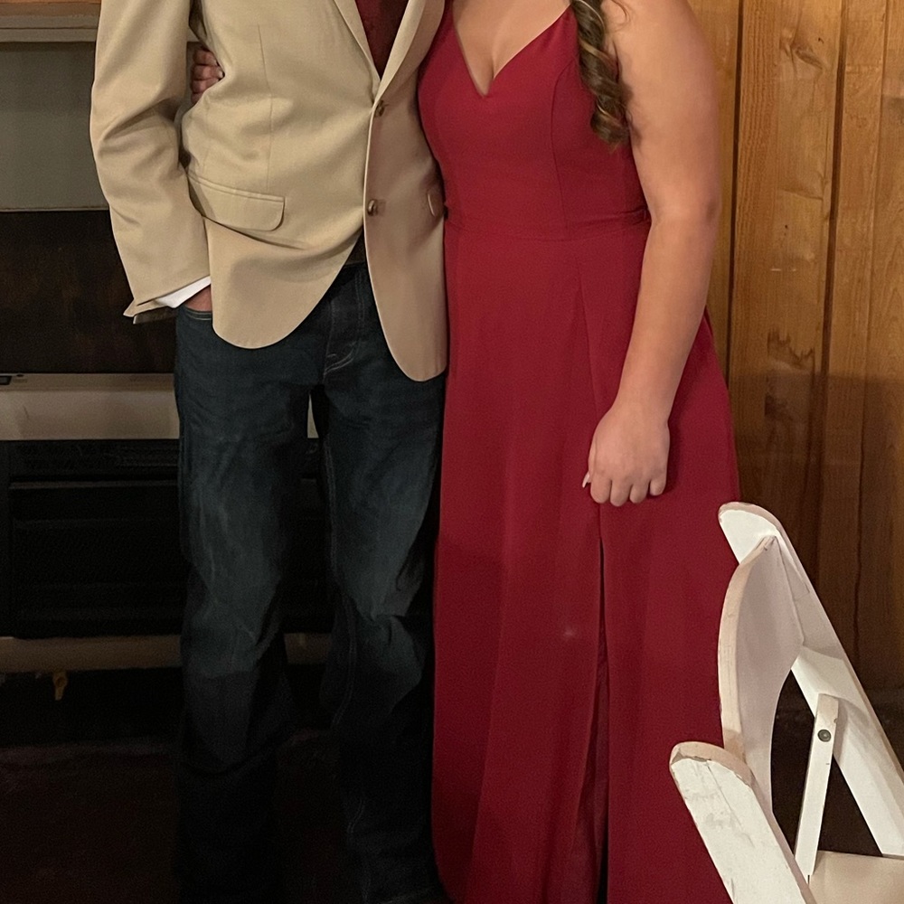 Red brides maids dress